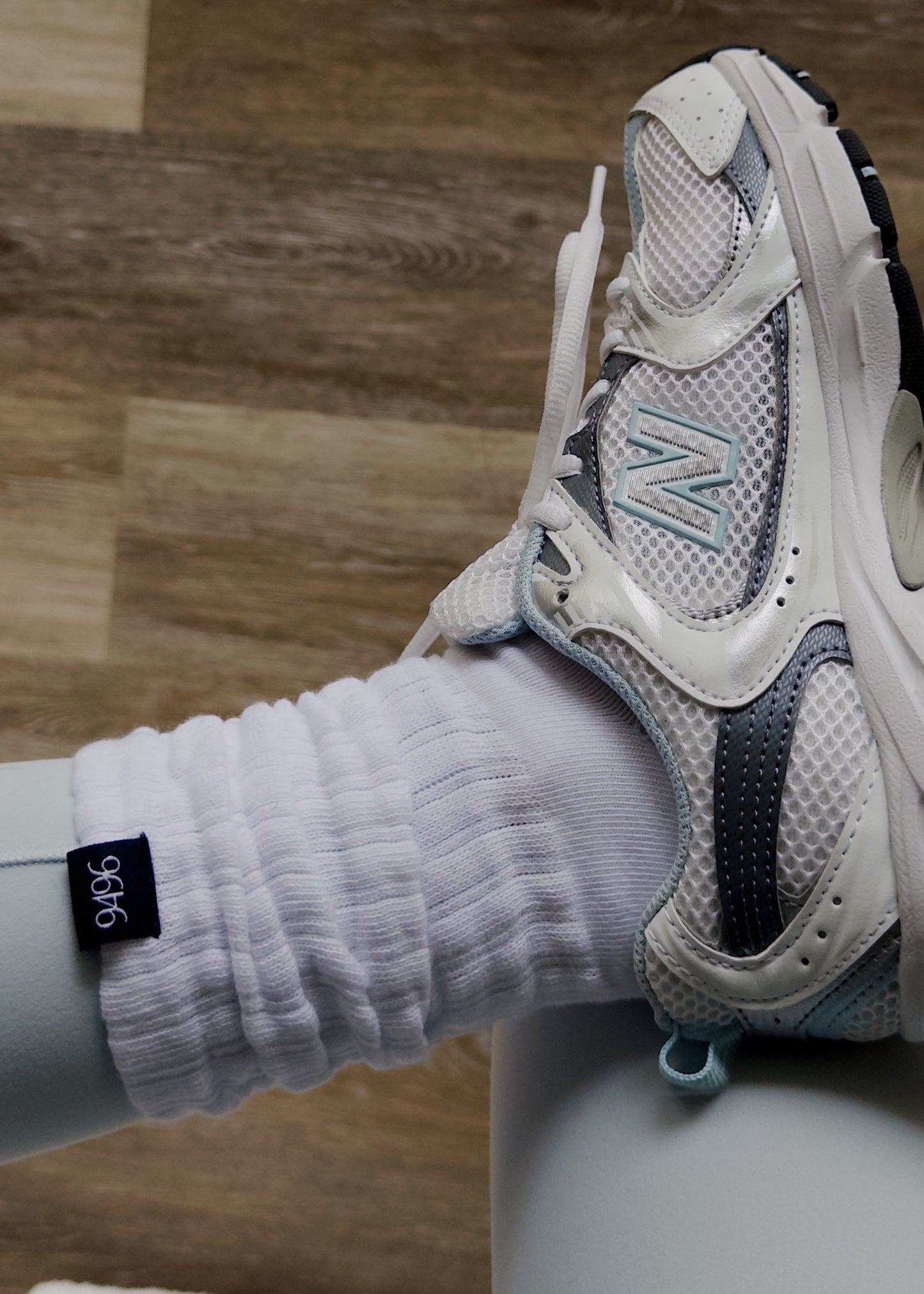 White Slouch Crew Socks