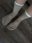 Beige Double Layered Crew Socks